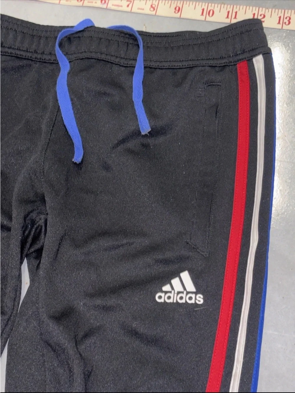 Adidas Tiro Climacool Mens SZ.XS Track Pants Red White Blue Stripes Zip Ankle